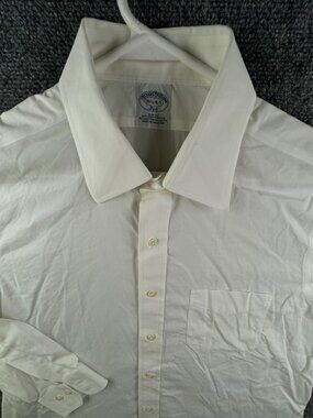 Brooks Brothers 16.5 34/35 Slim Non Iron Stretch Button Up Long Sleeve White